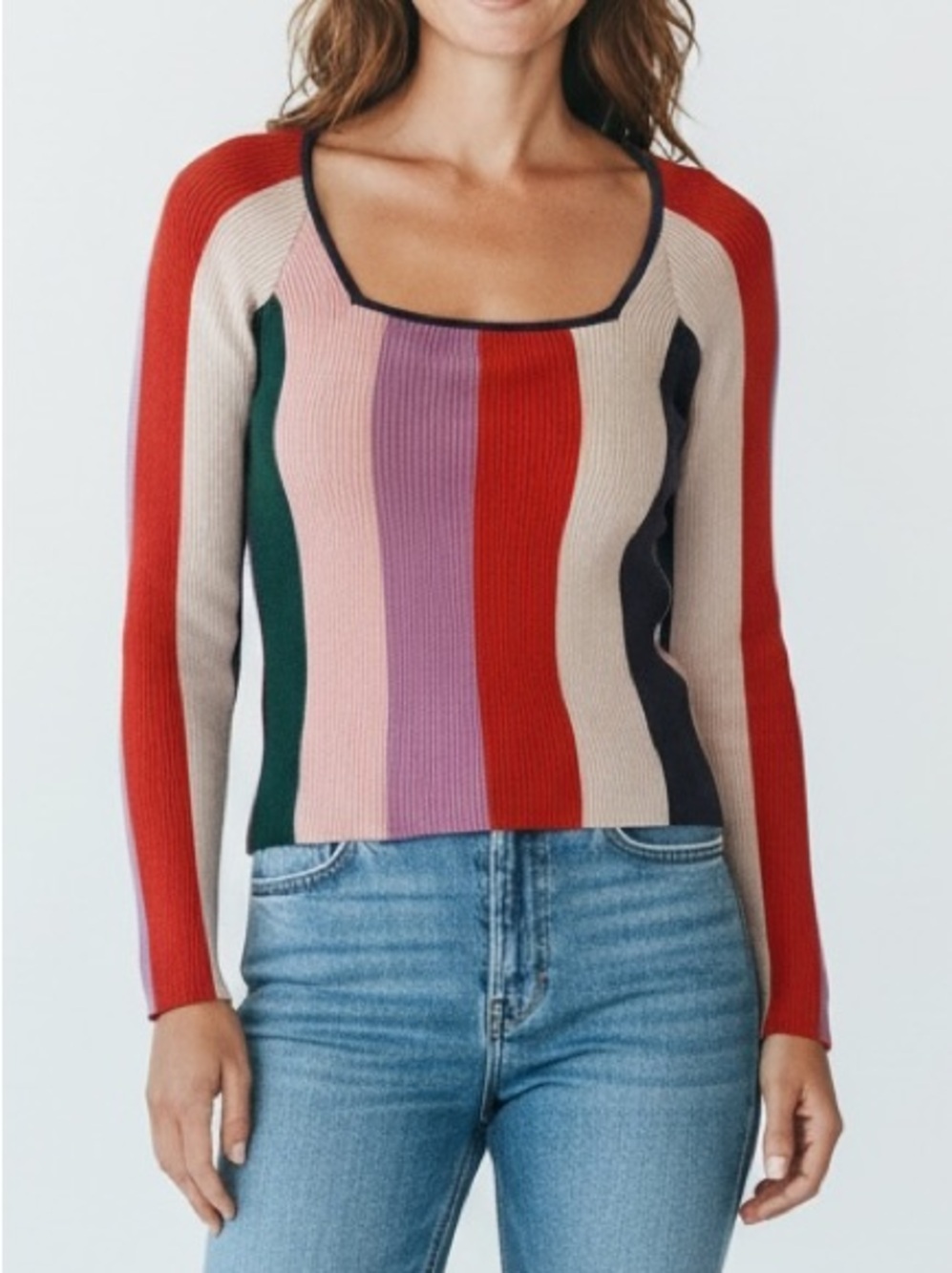 ROLLA'S Scoop Neck Multi-Stripe Sweater